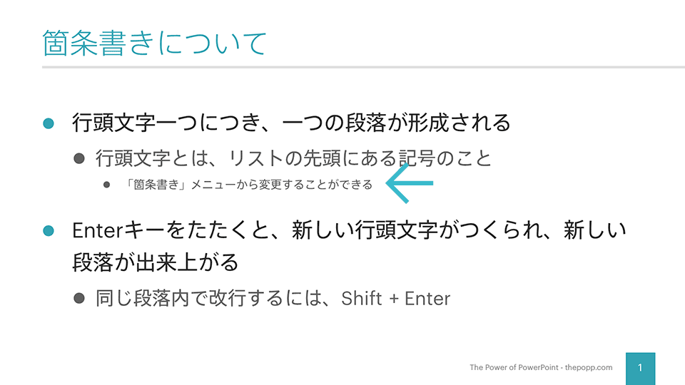 パワーポイントの箇条書きを使いこなして あっという間に見やすいスライドに仕上げる方法 The Power Of Powerpoint